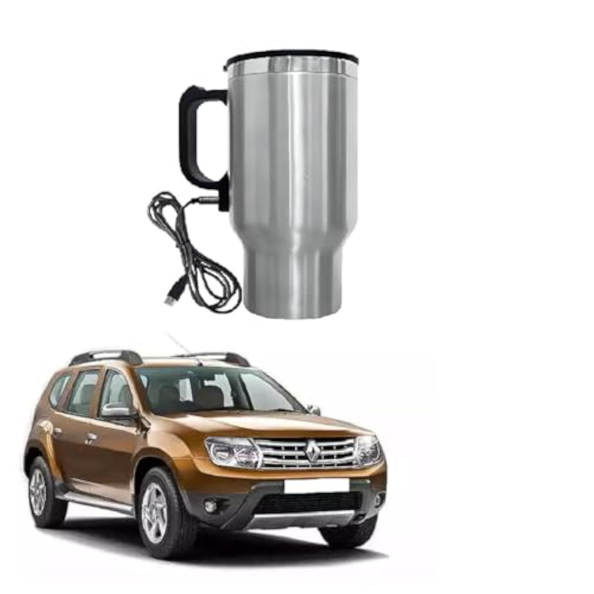 USB-Powered Stainless Steel Electric Kettle Travel Mug for Renault Duster Type-1